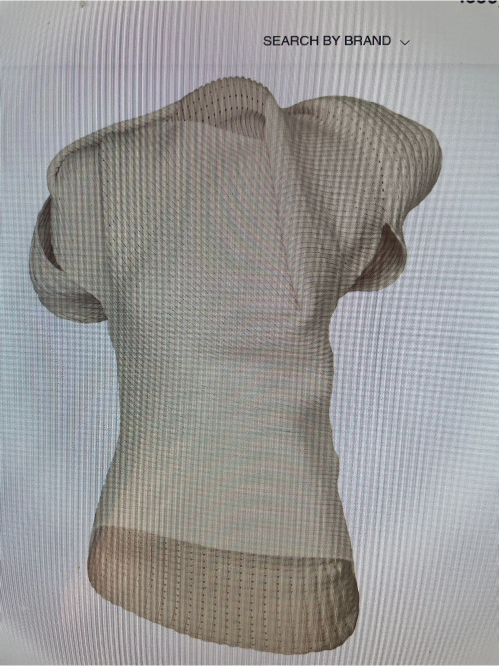 I issey Miyake NWT Cream Short-Sleeve Knit Top
